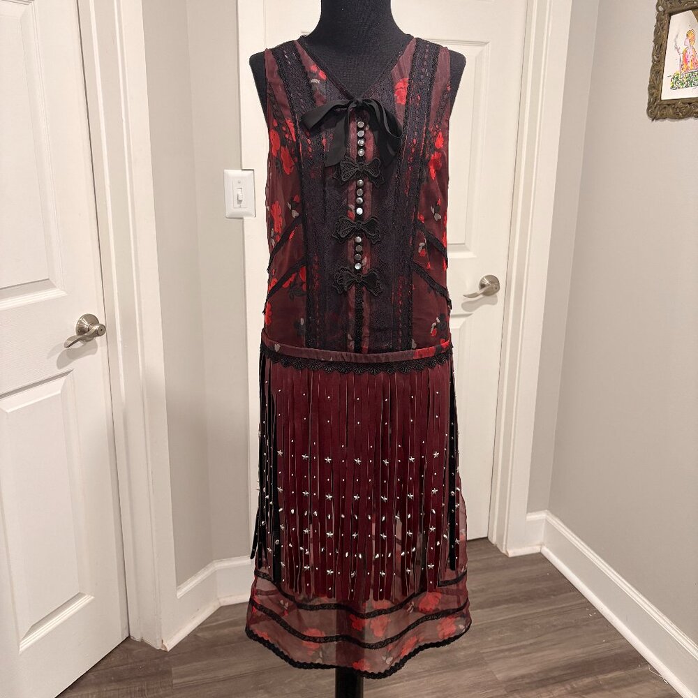 COACH 1941 Collection Sleeveless Dress with Riveted Fringe, NWT, Sz 0, Flapper